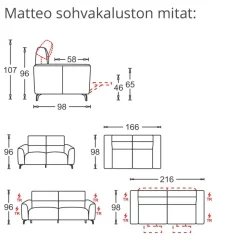 Campo de' Fiori Matteo sohvakalusto 3+2, vihreä