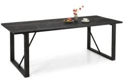 Edna ruokapöytä 220x90cm musta, puujalat