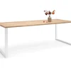 Edna ruokapöytä 180 x 90 cm ruskea, valkoiset metallijalat