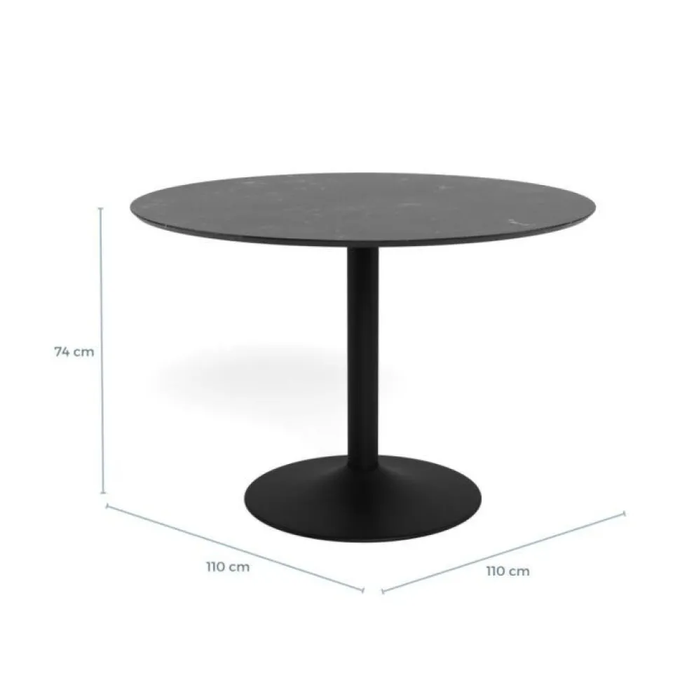 Eira pyöreä ruokapöytä 110cm, musta