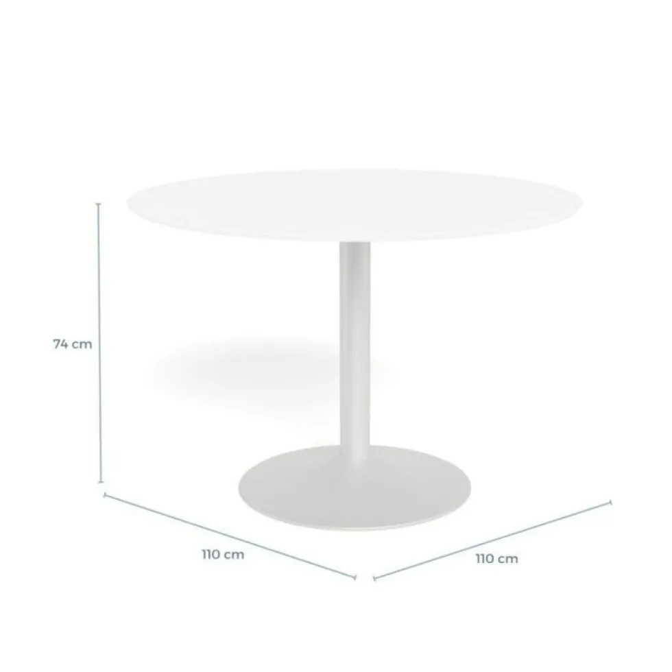 Eira pyöreä ruokapöytä 110cm, valkoinen