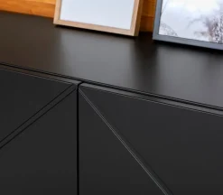 Hiipakka Vilja tv-taso 200cm ovilla, musta
