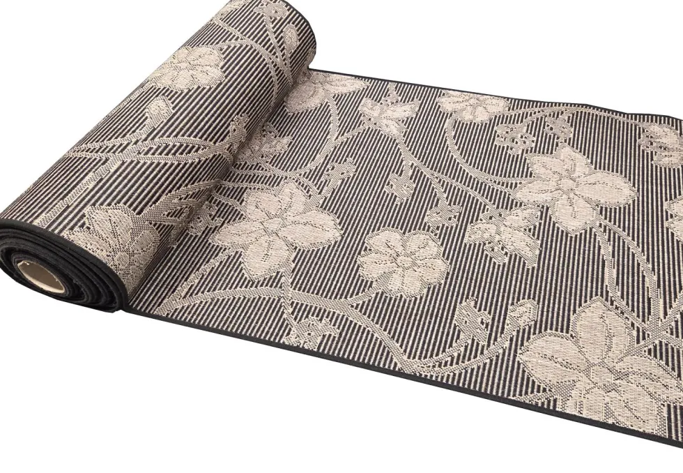 Käytävämatto beige-mustakukka 100 cm