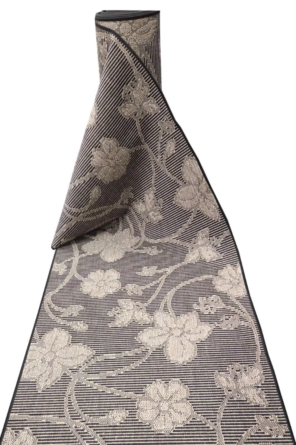 Käytävämatto beige-mustakukka 100 cm