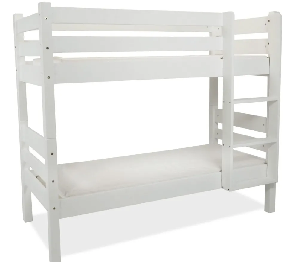 Nukkumatti pieni kerrossänky 70x165, valkoinen
