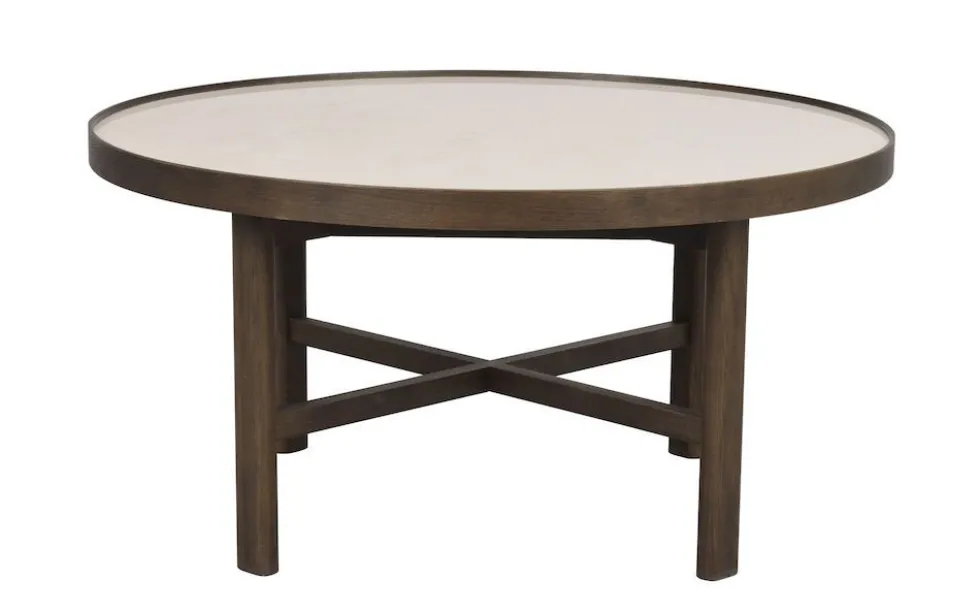 Rowico Marsden sohvapöytä 90cm, beige / ruskea tammi
