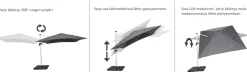 Solar LED riippuva aurinkovarjo 350 cm, hiekan väri