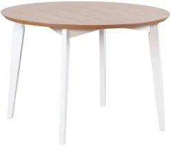 Touko ruokapöytä pyöreä 110cm, valkoinen/tammi