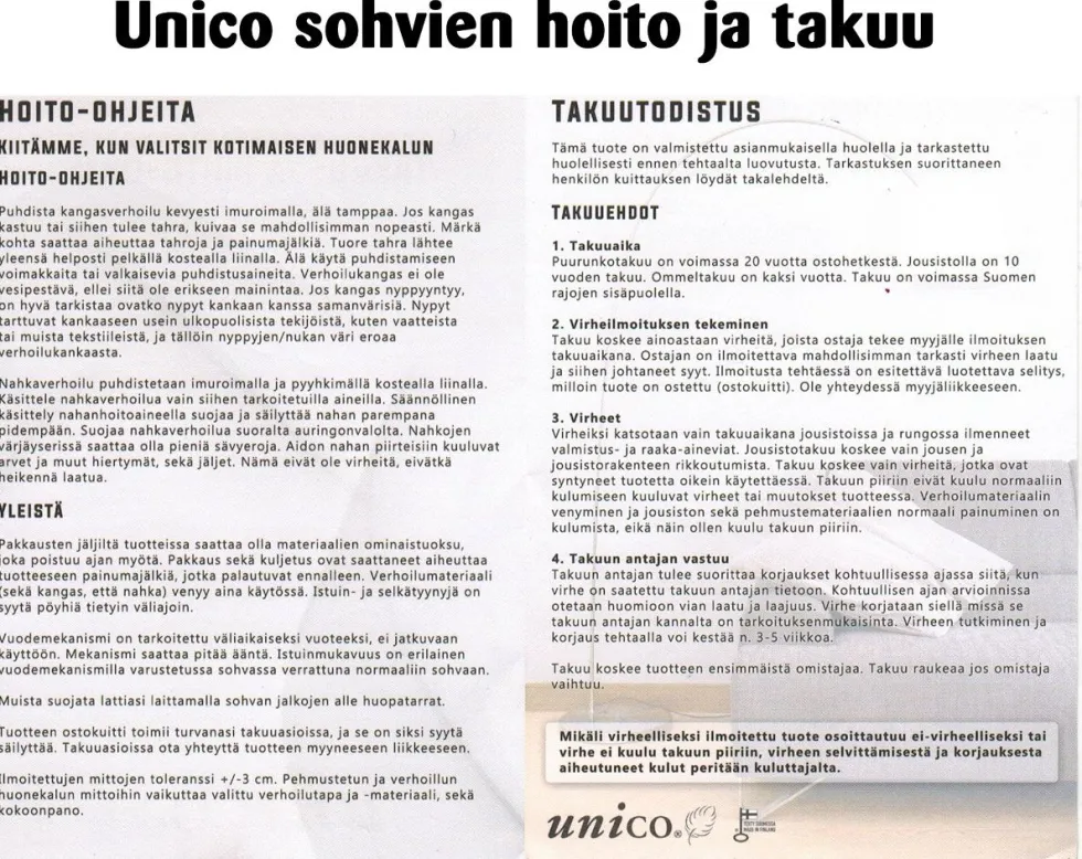 Unico Flamingo 2-istuttava nahkasohva, eri värejä