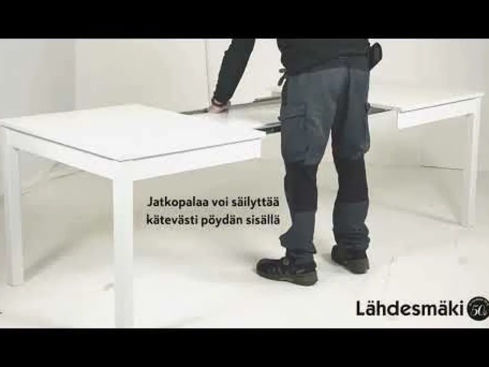 Vilja-Kanerva ruokaryhmä jatkopöydällä, pähkinä-valkoinen